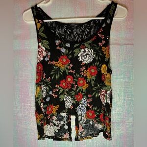 Ambiance Floral Top Color Black Size M